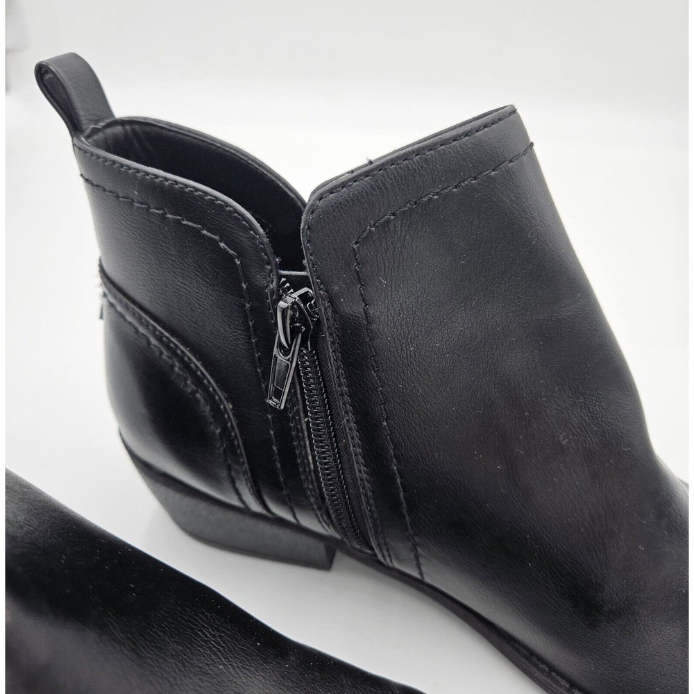 G By Guess Goth Peasant Vegan Black Tammie Ankle Boots Side Zipper Size 8 - Picture 6 of 10